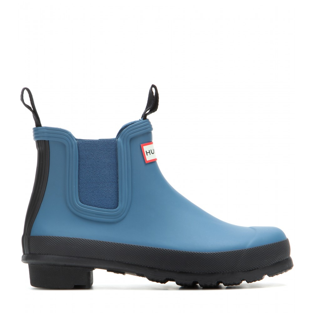 HUNTER Original Chelsea Rubber Boots in Blue Lyst