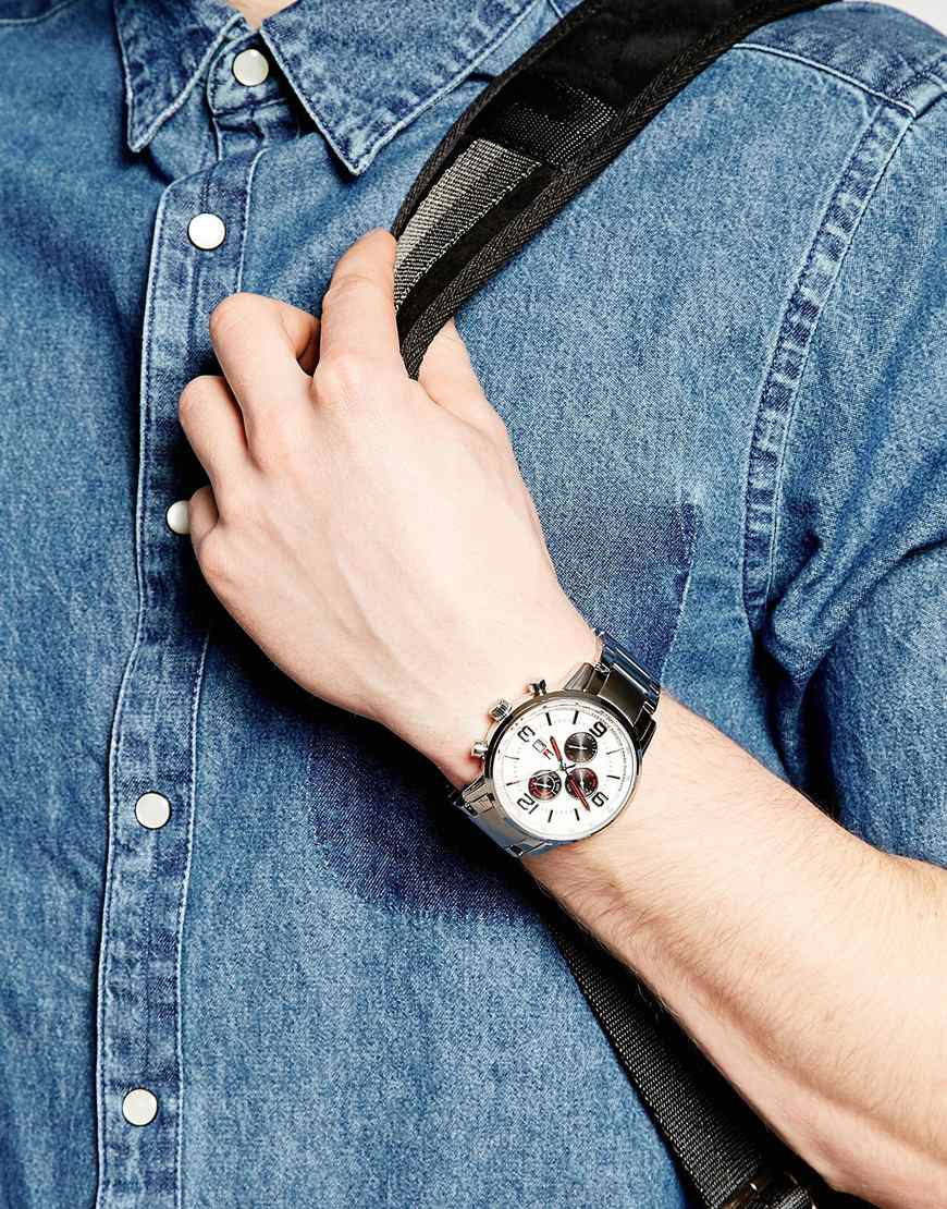 tommy hilfiger 1791121 luke stainless steel watch