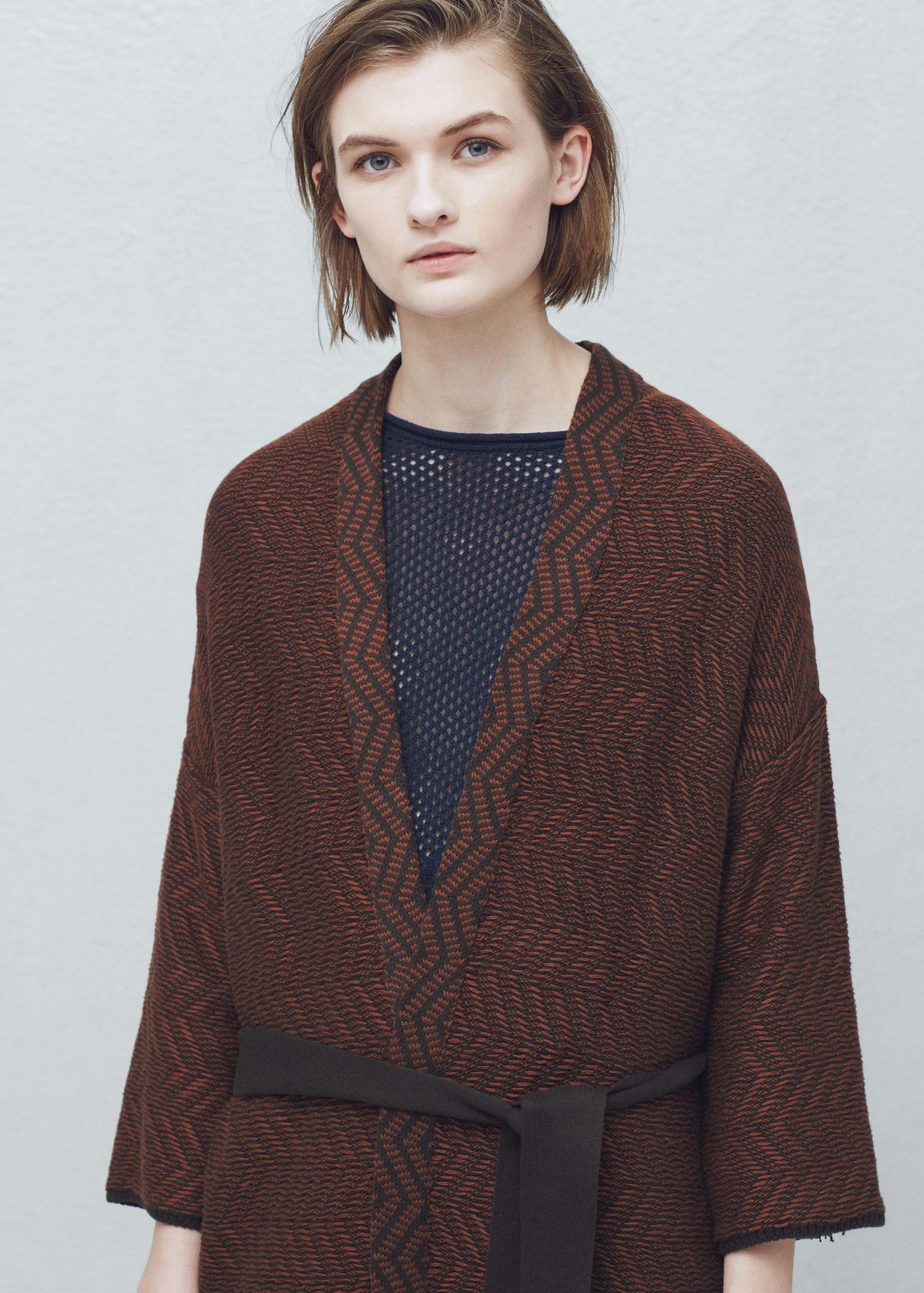 Mango Cotton Belt Cardigan in Chocolate (Brown) Lyst