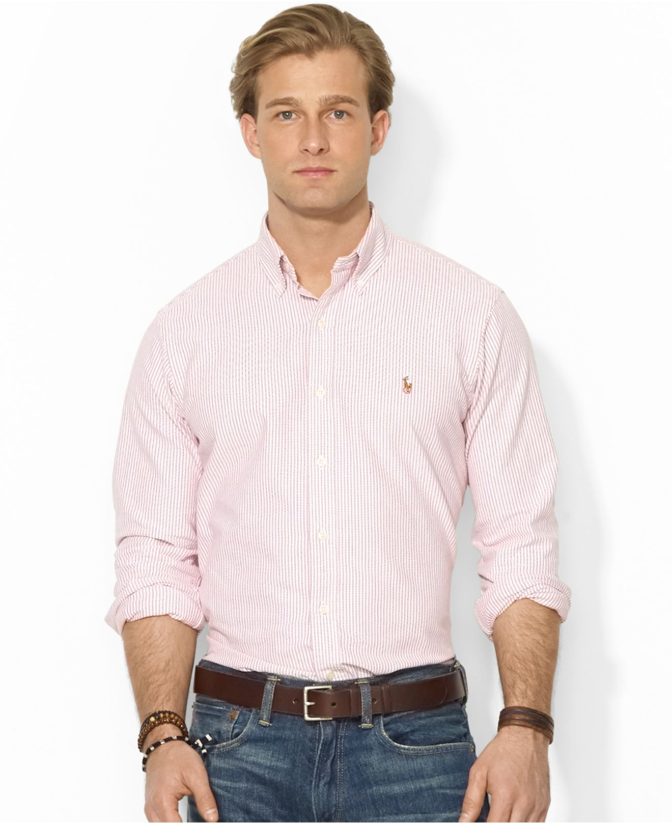 polo ralph lauren striped oxford shirt
