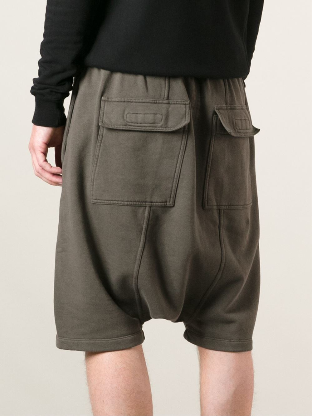 rick owens drop crotch shorts