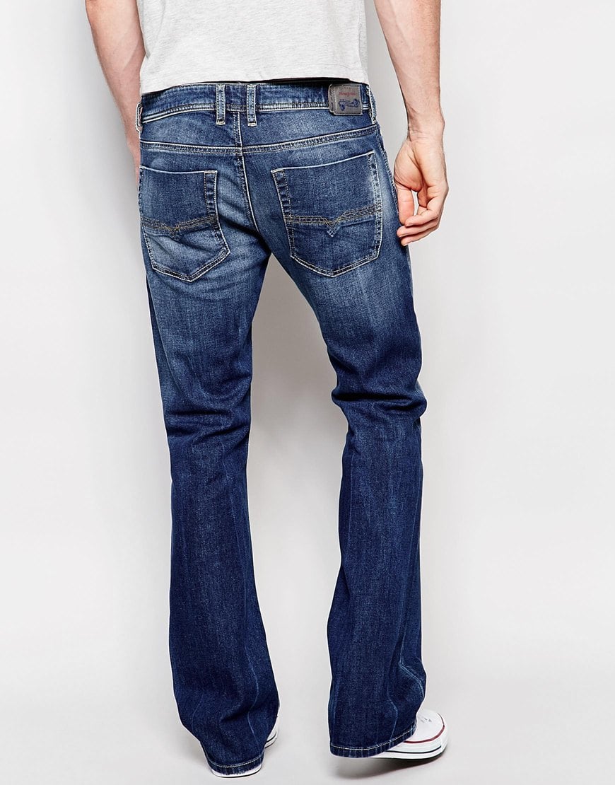 DIESEL Jeans Zatiny 848c Bootcut Fit Stretch Mid Vintage Wash in Blue for  Men | Lyst