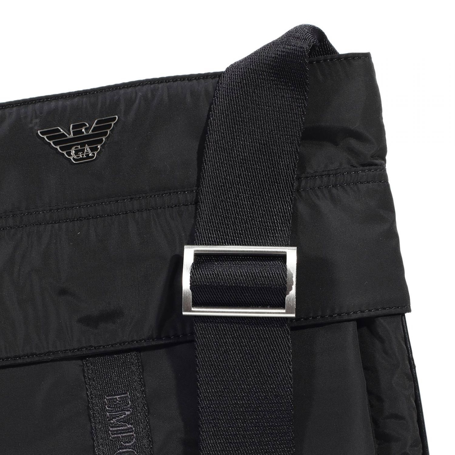 Giorgio armani Handbag Bag Crossbody Nylon Glazed Logo in Black for Men ...