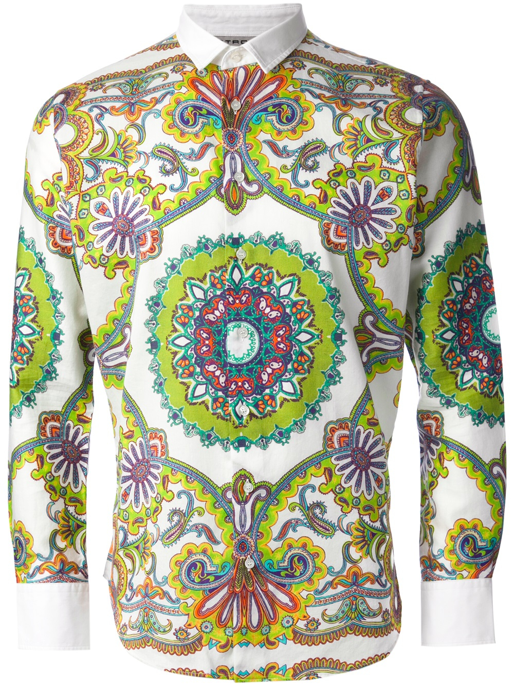 Men Mixed Print Baseball Shirt