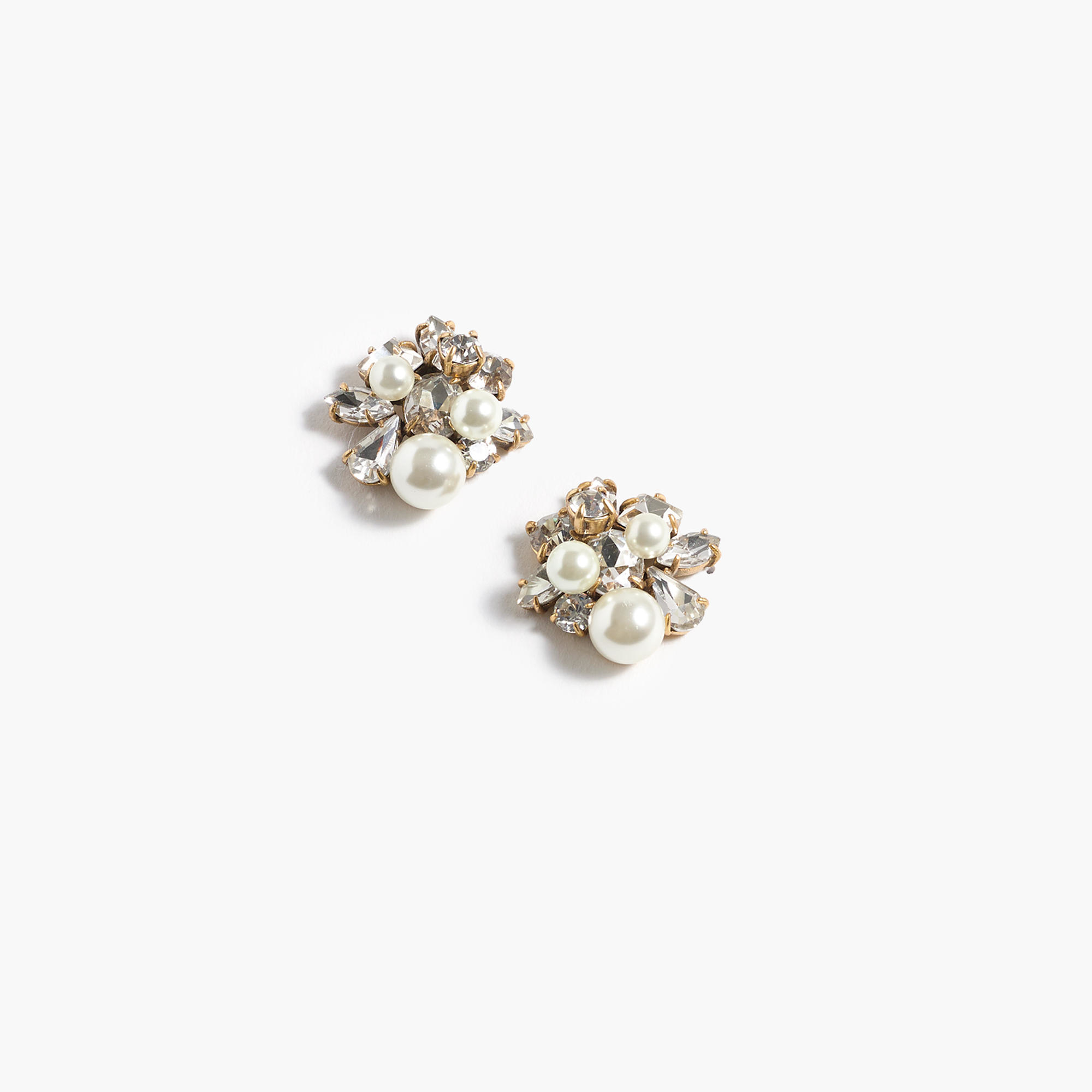 J.crew Pearl And Crystal Earrings in Natural Lyst