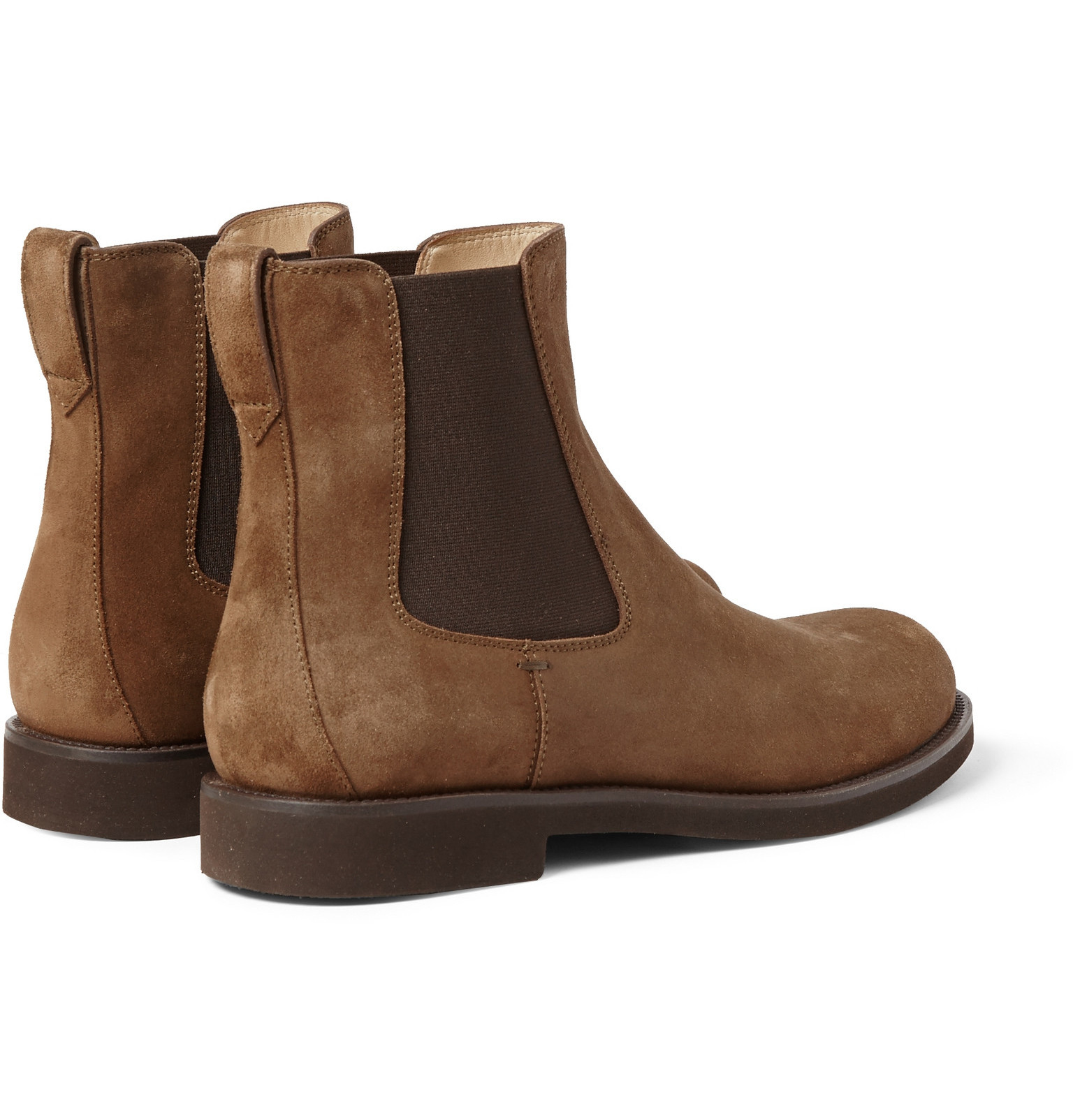 Tod's Rubber-soled Suede Chelsea Boots in Brown for Men - Lyst