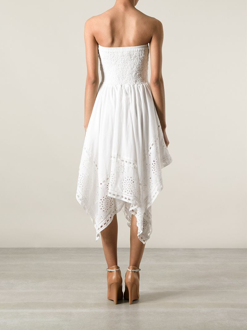MICHAEL Michael Kors Strapless Eyelet Dress in White - Lyst