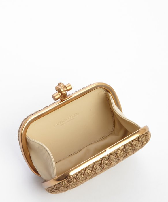 bottega knot clutch gold