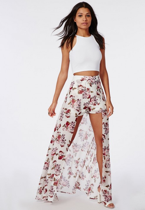 shorts maxi skirt