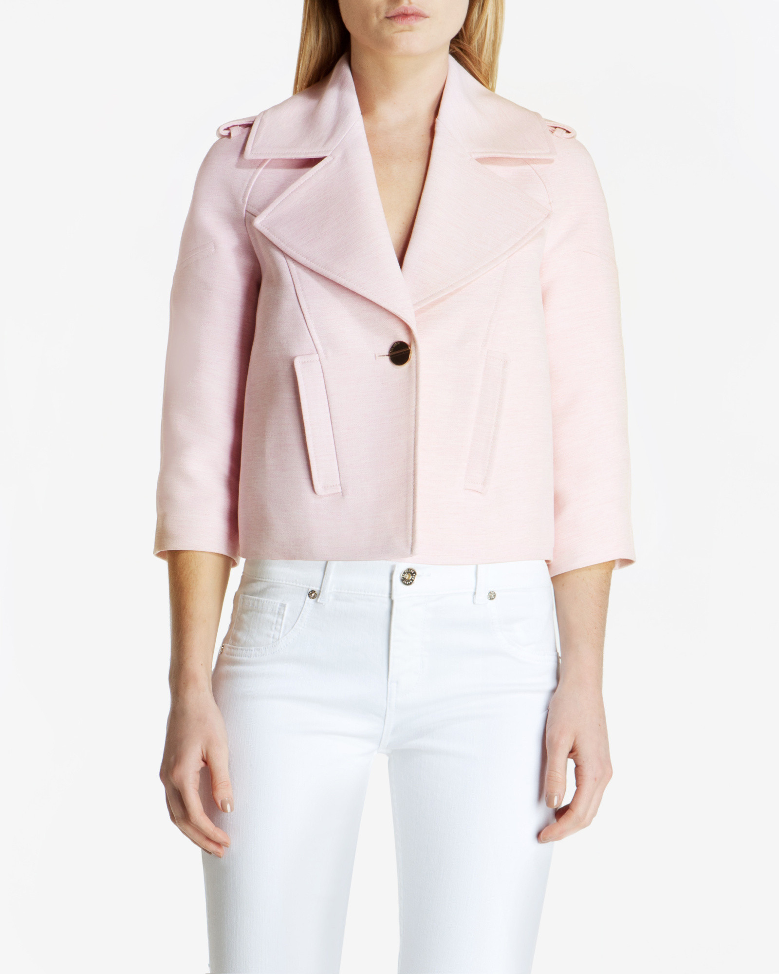 ted baker leather jacket pink