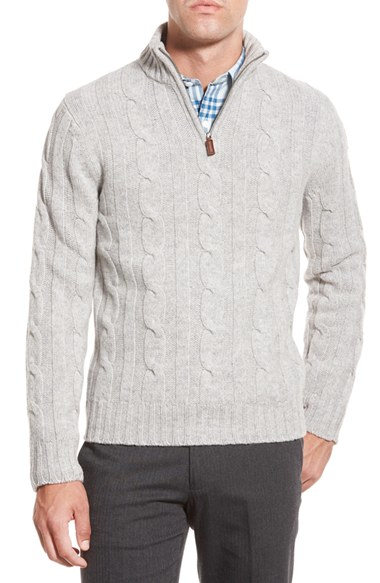 quarter zip cable knit sweater