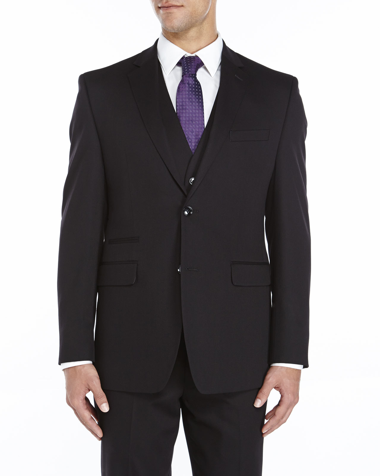 Perry ellis portfolio Black Slim Fit Suit Jacket in Black for Men | Lyst