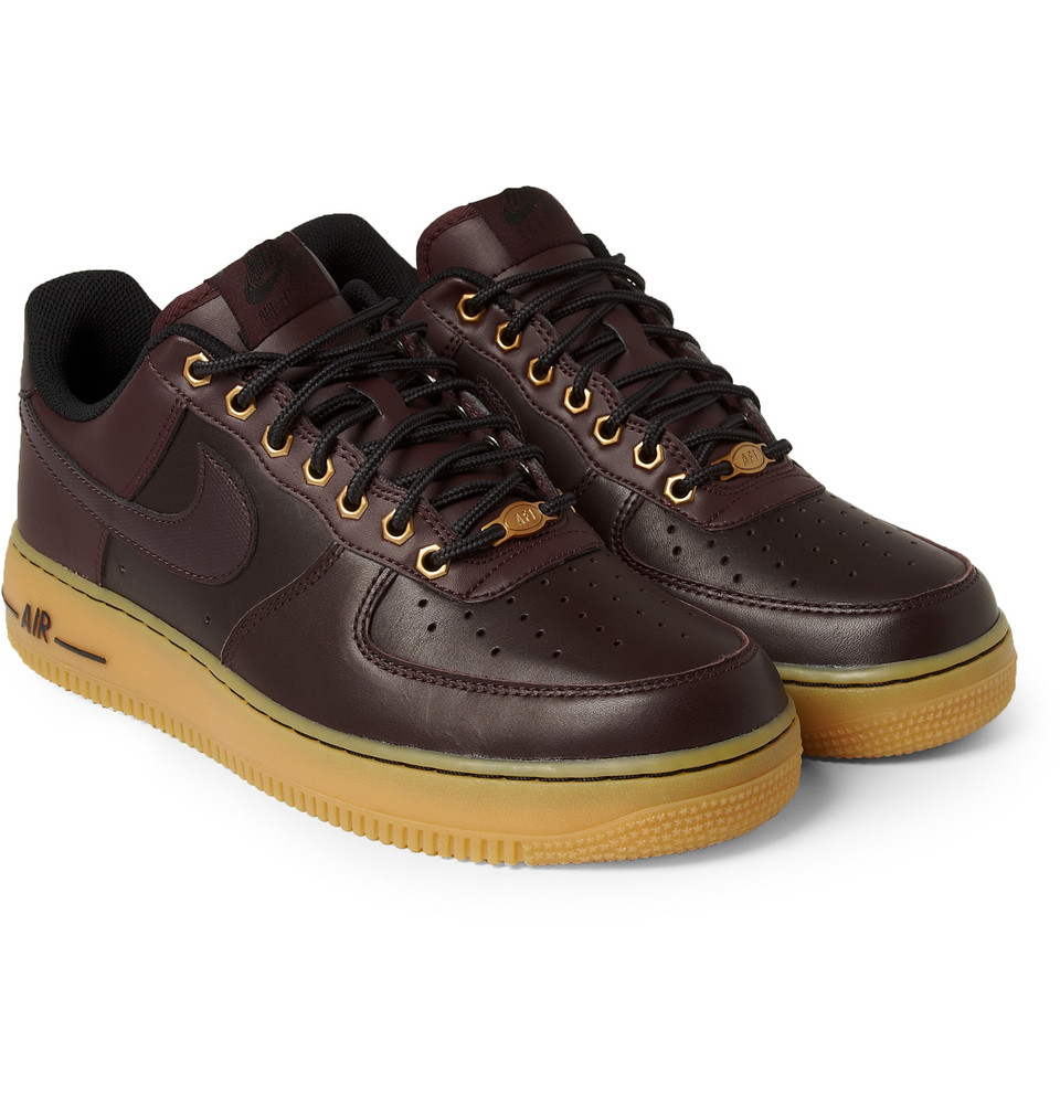 Nike Air Force 1 Leather Sneakers in Red (Brown) for Men - Lyst