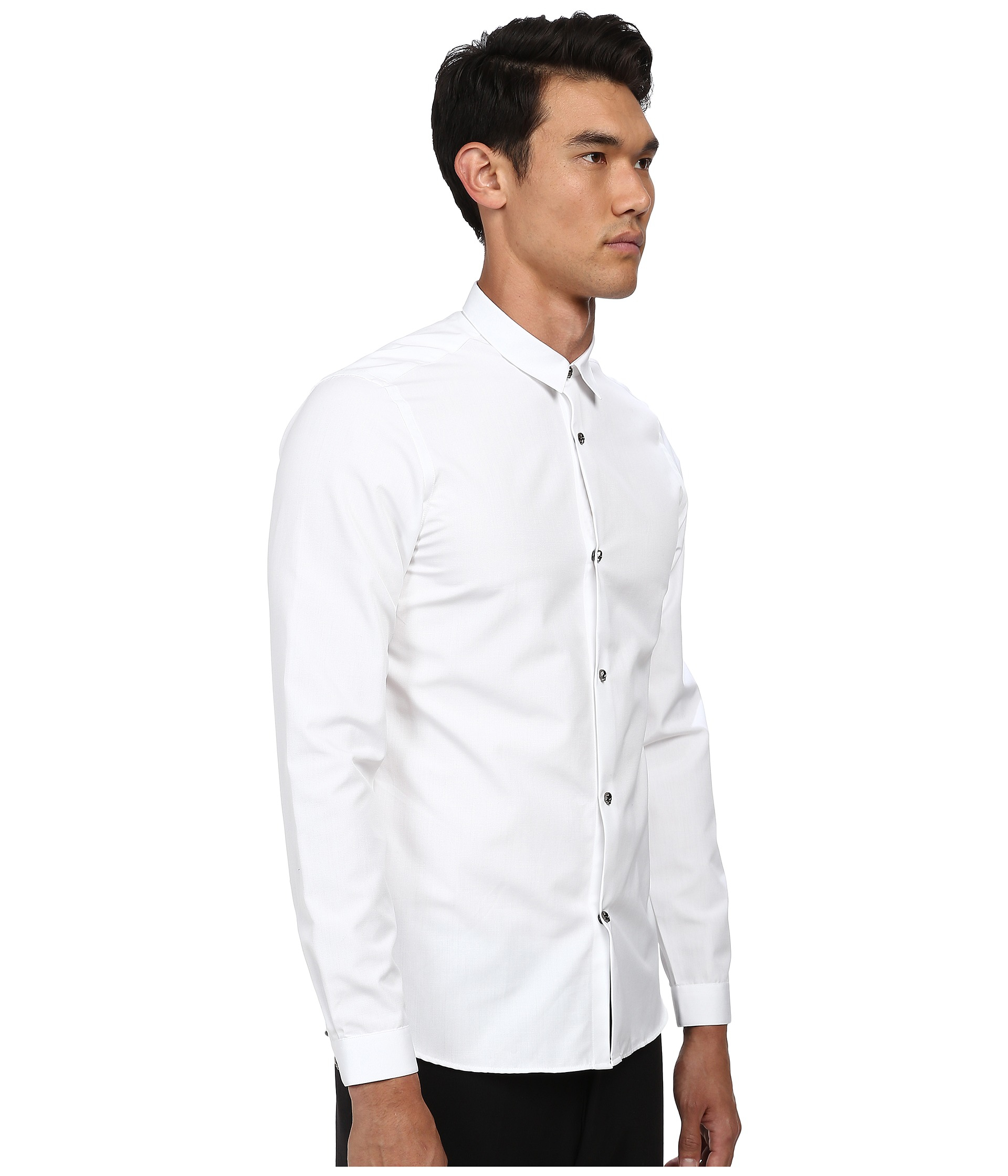 The Kooples Faille Shirt W/ Skull Buttons in White for Men | Lyst