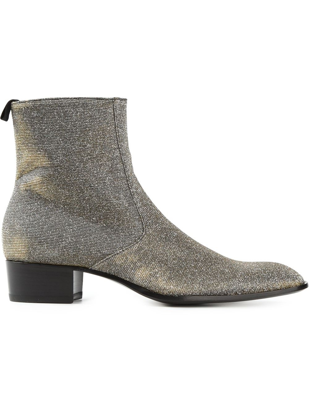saint laurent metallic boots