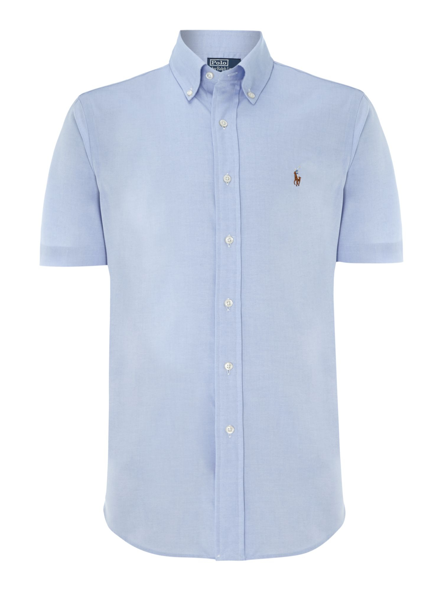 Polo ralph lauren Classic Short Sleeve Custom Fit Oxford Shirt in Blue ...