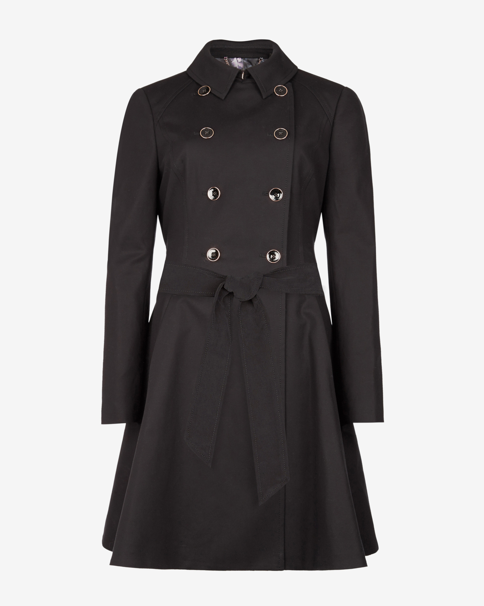 Ted Baker Flared Trench Coat in Black Lyst