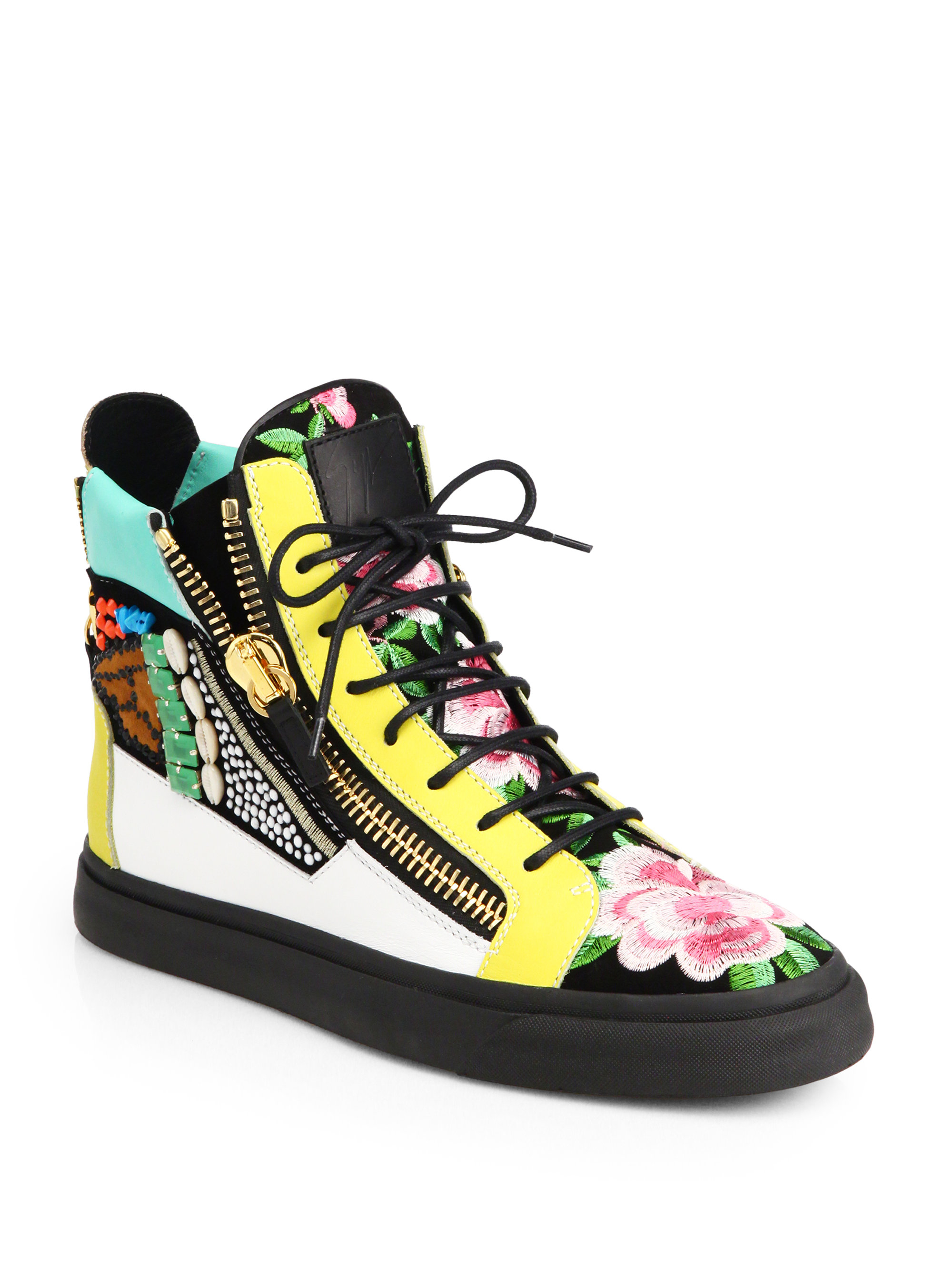 sneakers with floral design