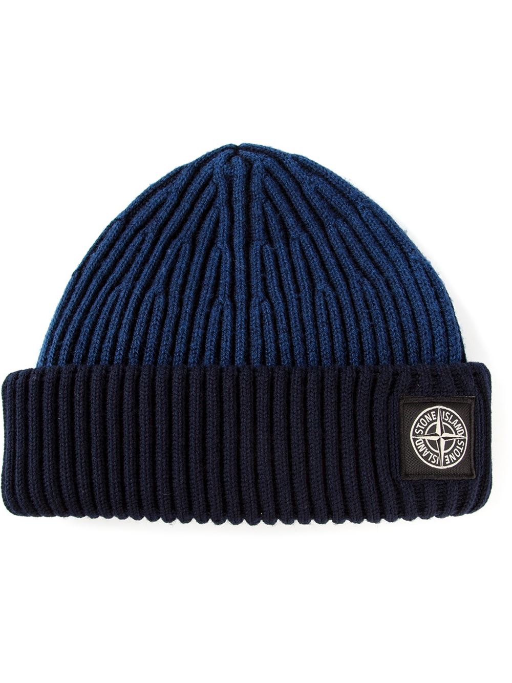 Stone Island Wool Twotone Beanie in Blue for Men - Lyst