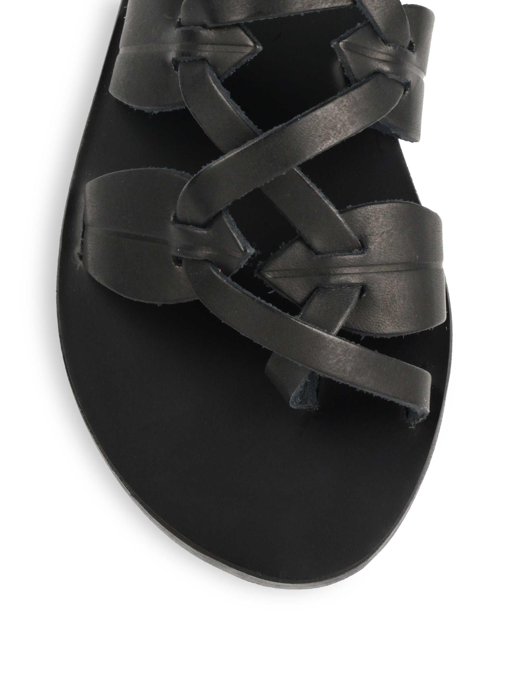 black grecian sandals