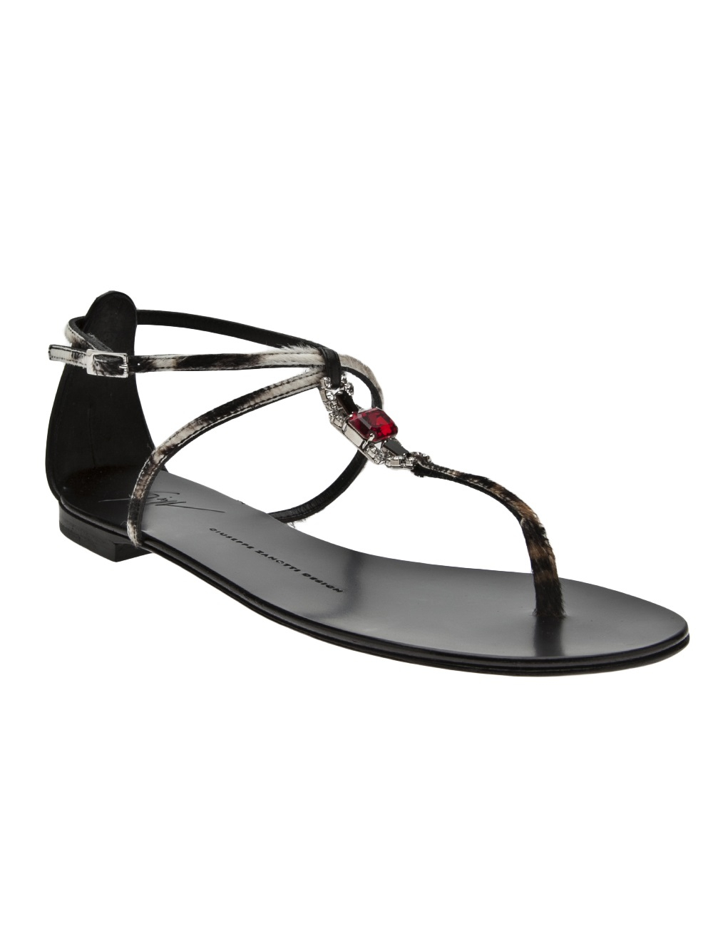 Lyst - Giuseppe Zanotti Flat Thong Sandal in Black