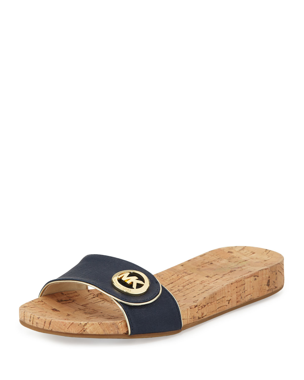 michael kors navy flat sandals