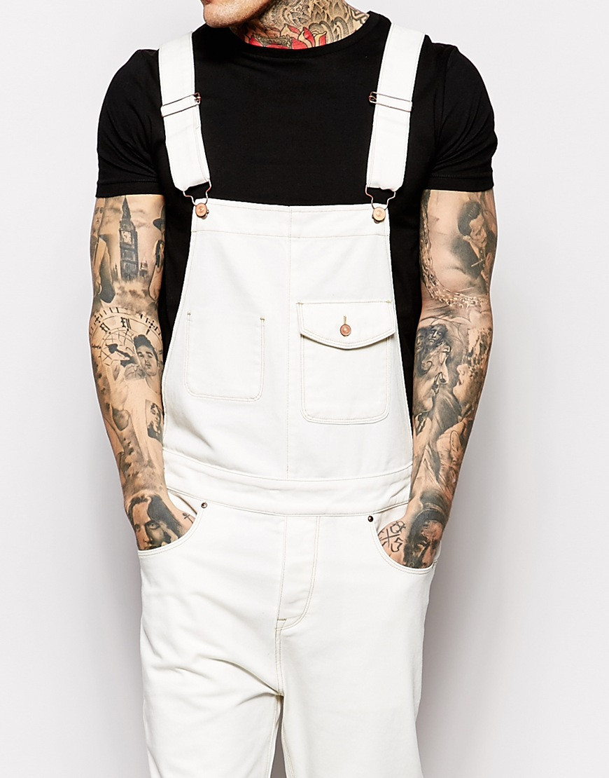 white dungarees mens
