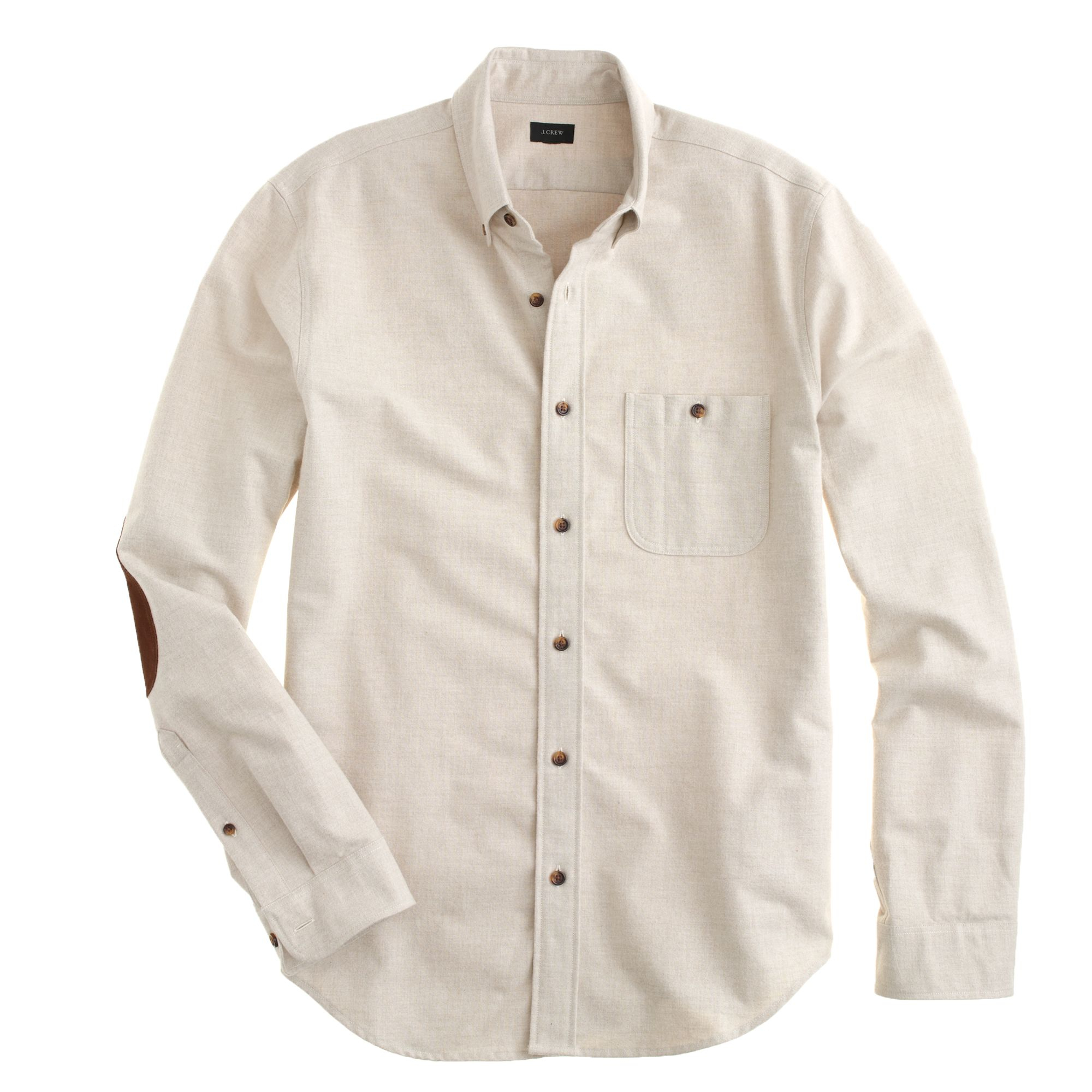 J.Crew Heathered Chamois Elbowpatch Shirt in Natural for Men Lyst