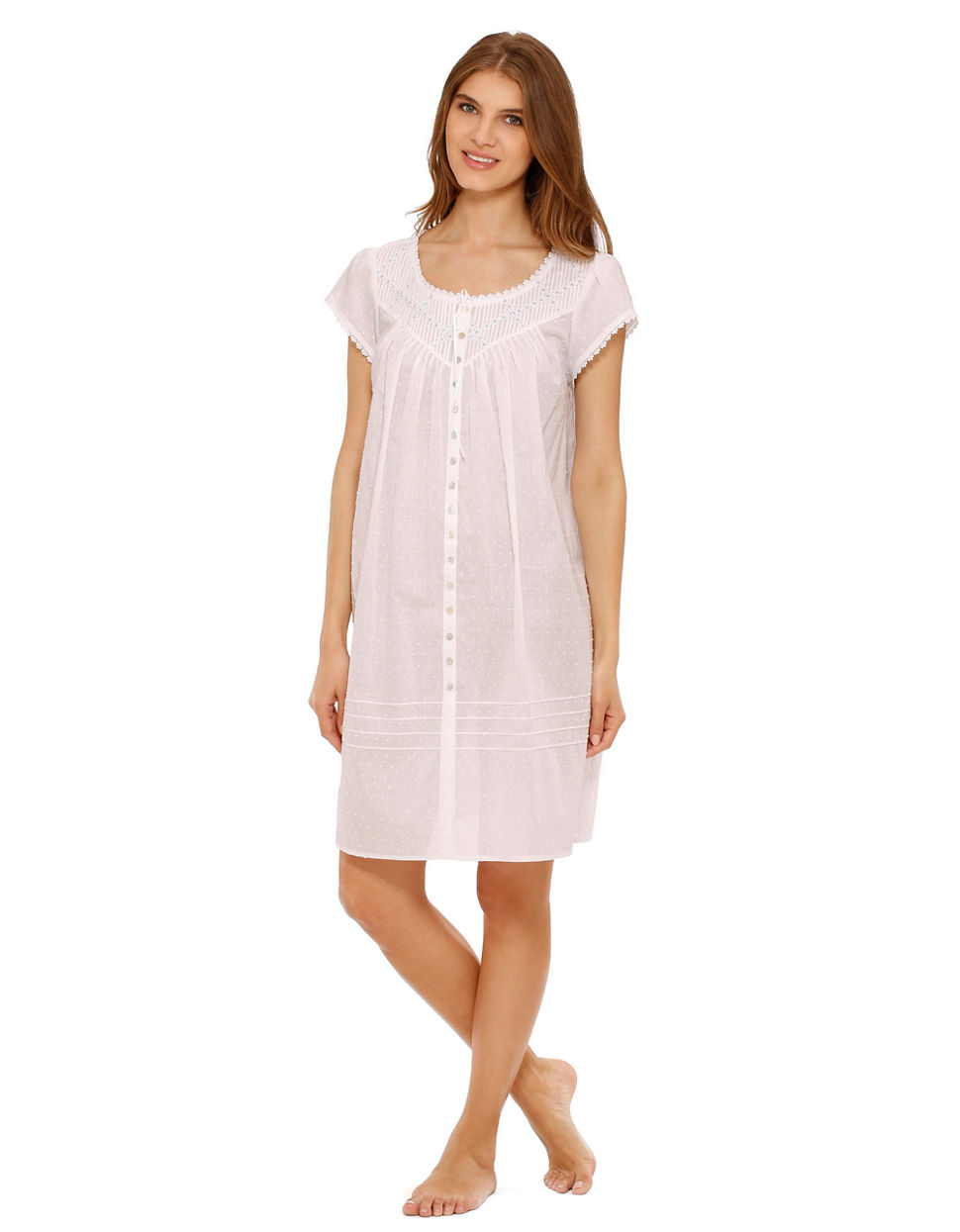 Eileen West Valley Of The Moon Short Nightgown in White | Lyst