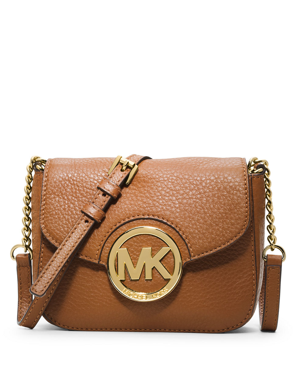 Michael Michael Kors Fulton Leather Small Crossbody Bag in Brown