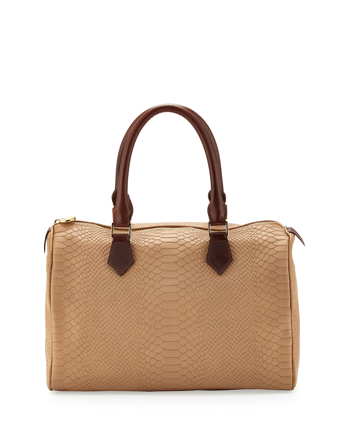 Lyst - Gigi new york Snakeskinembossed Leather Satchel Bag ...