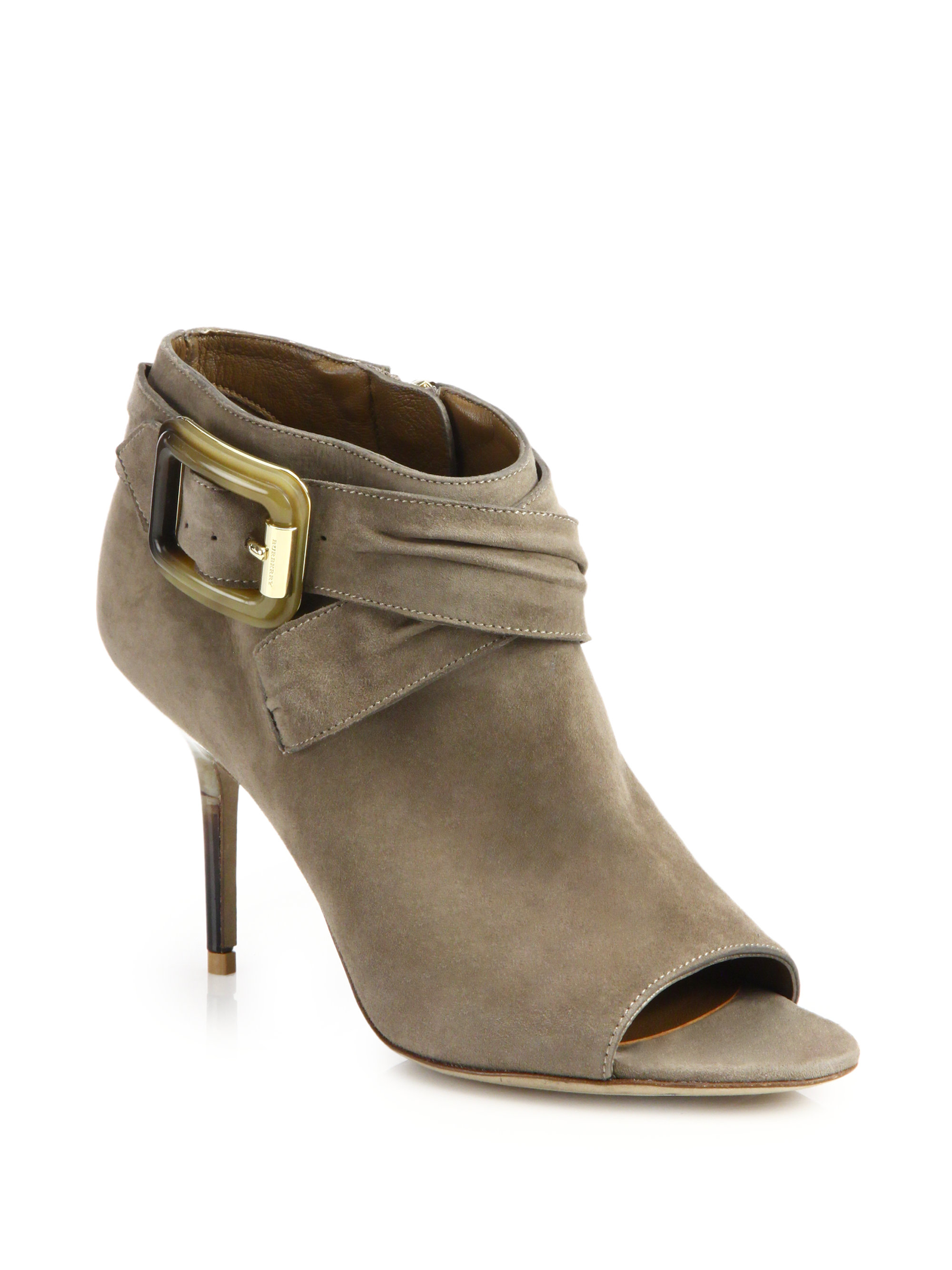 grey open toe boots