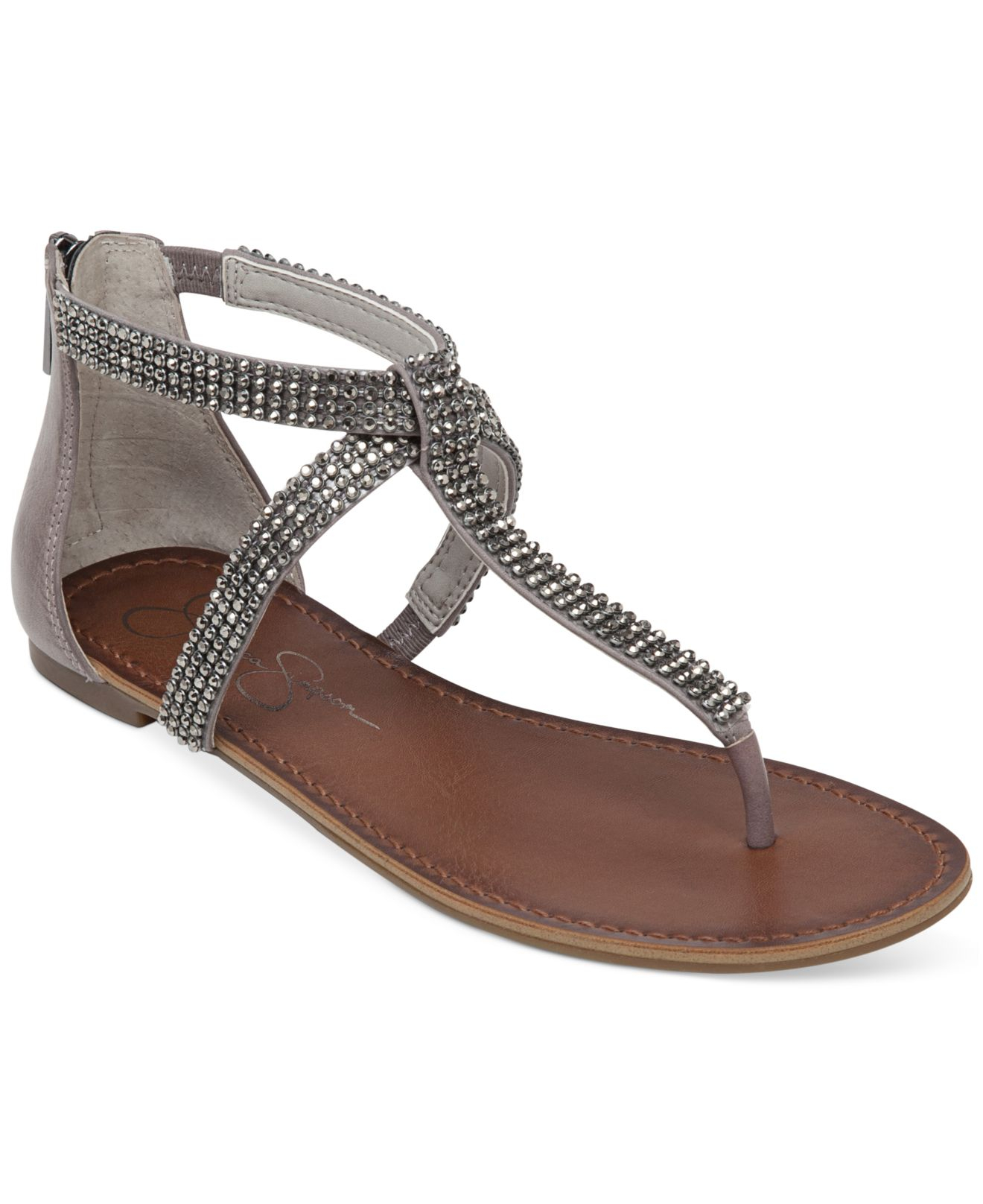 gray thong sandals