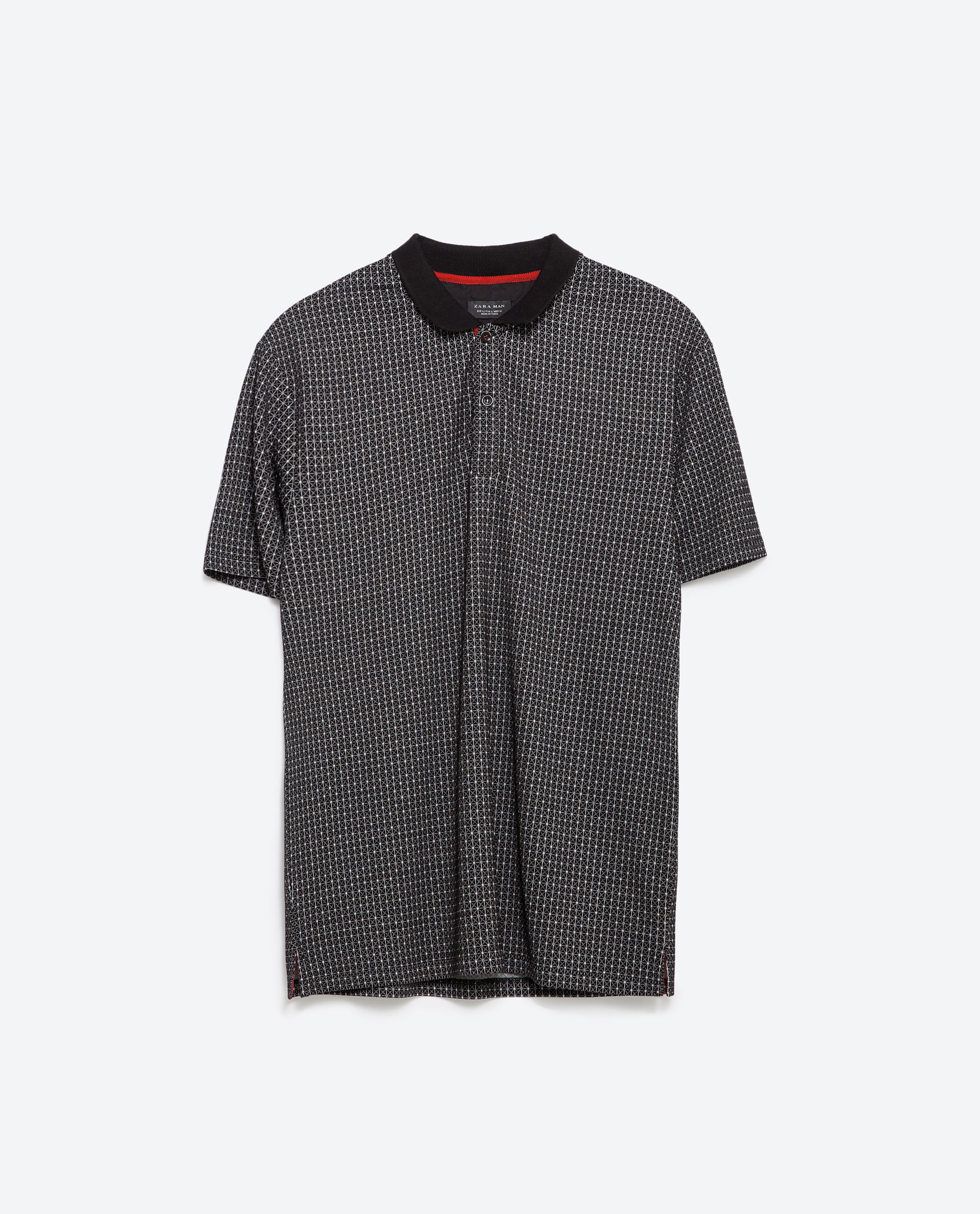 Zara Jacquard Polo Shirt in Black for Men Lyst