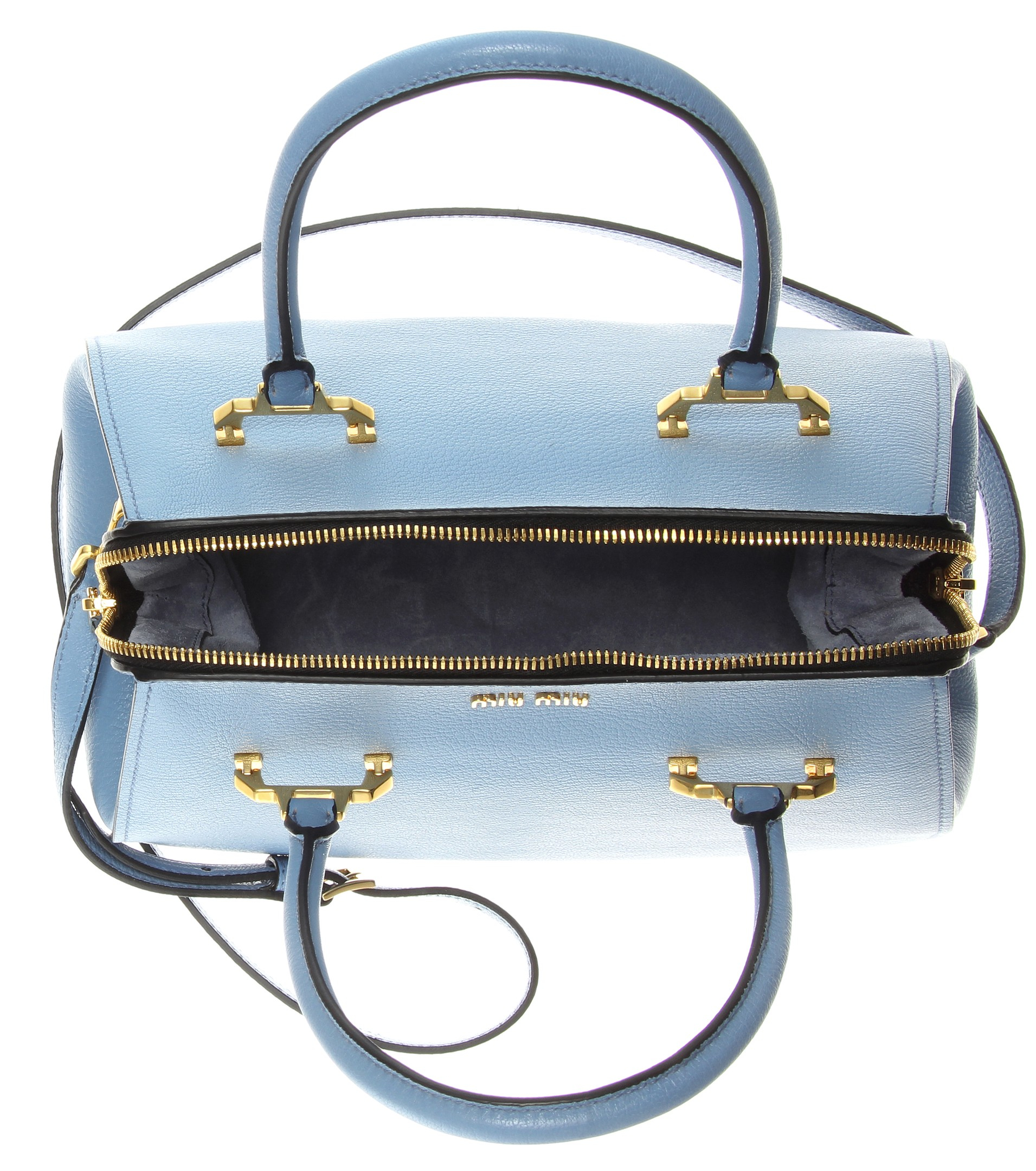 Miu Miu Leather Shoulder Bag in Blue Lyst
