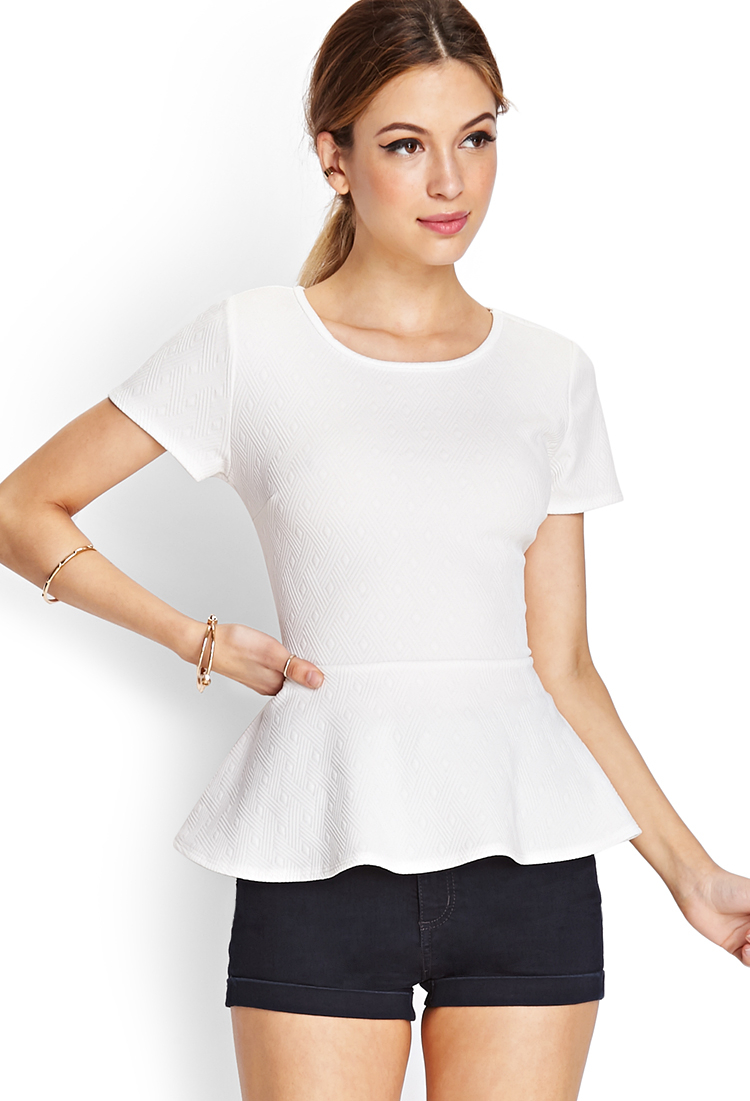 white peplum top forever 21