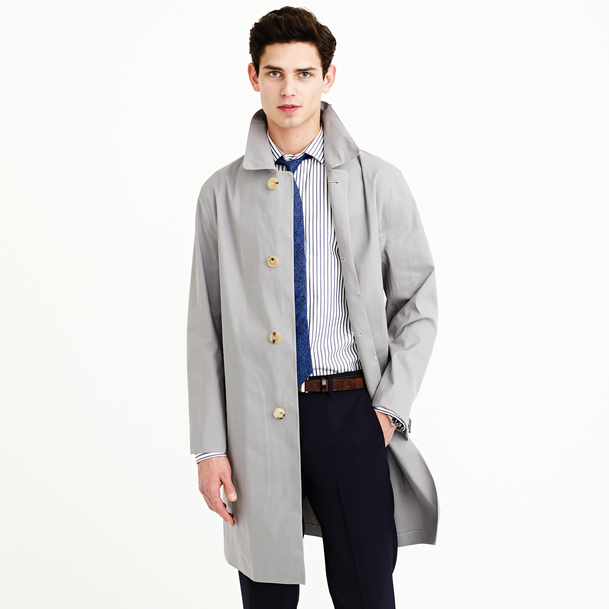 J Crew Cotton Mackintosh Dunkeld Short Coat In Slate Gray For