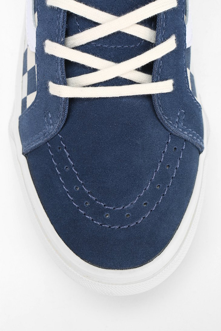 blue checkered high top vans