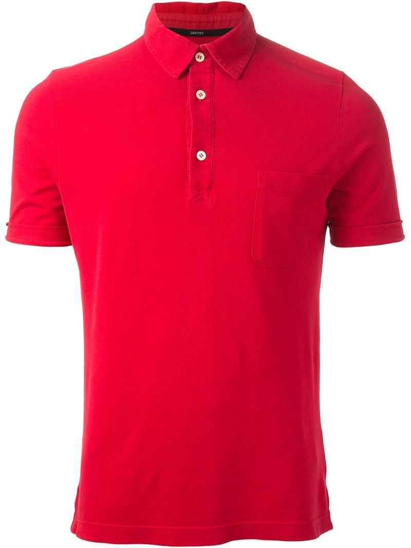 Lyst Zanone Classic Polo  Shirt  in Red  for Men