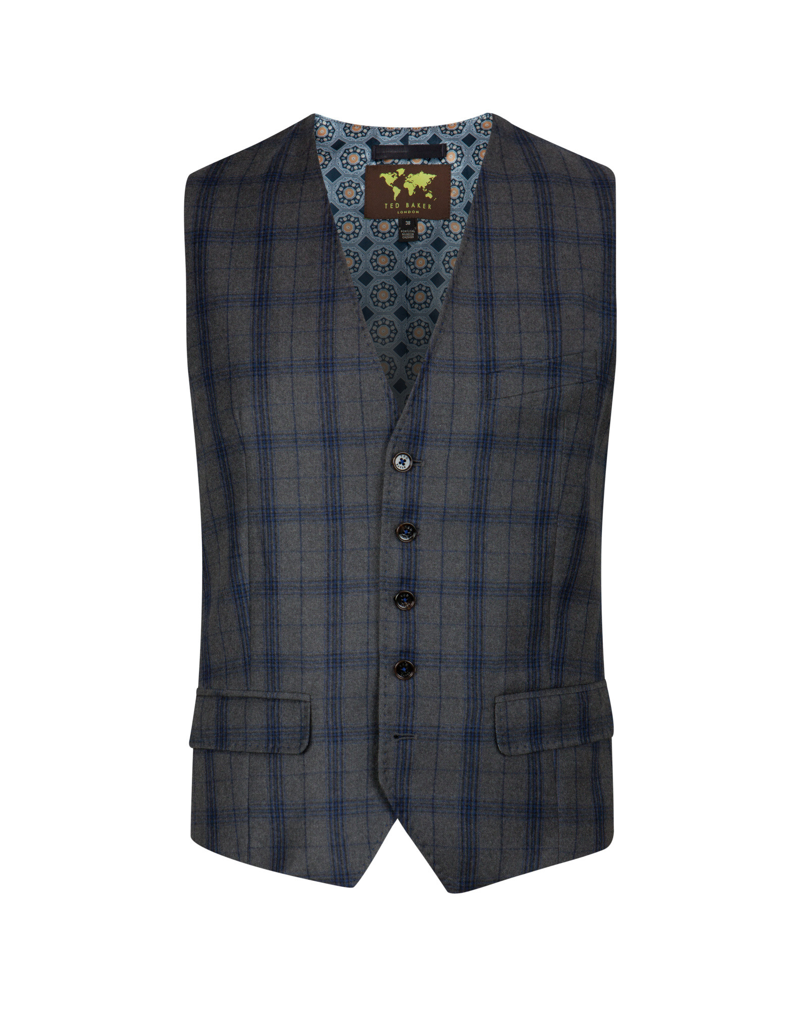 Ted Baker Deluxe Check Suit Vest in Gray for Men (Grey) | Lyst