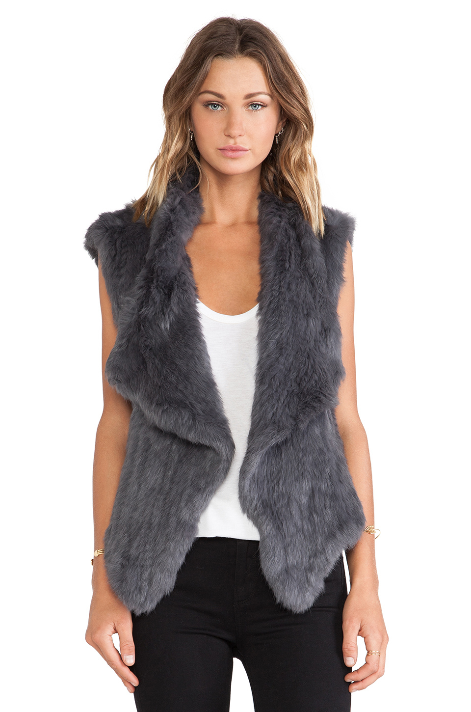 rabbit fur vest