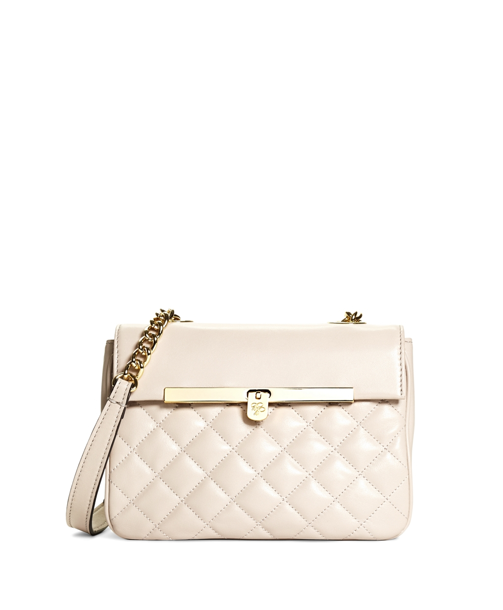 Brooks Brothers Leather Small Quilted Calfskin Crossbody Bag in Ivory (Natural) - Lyst