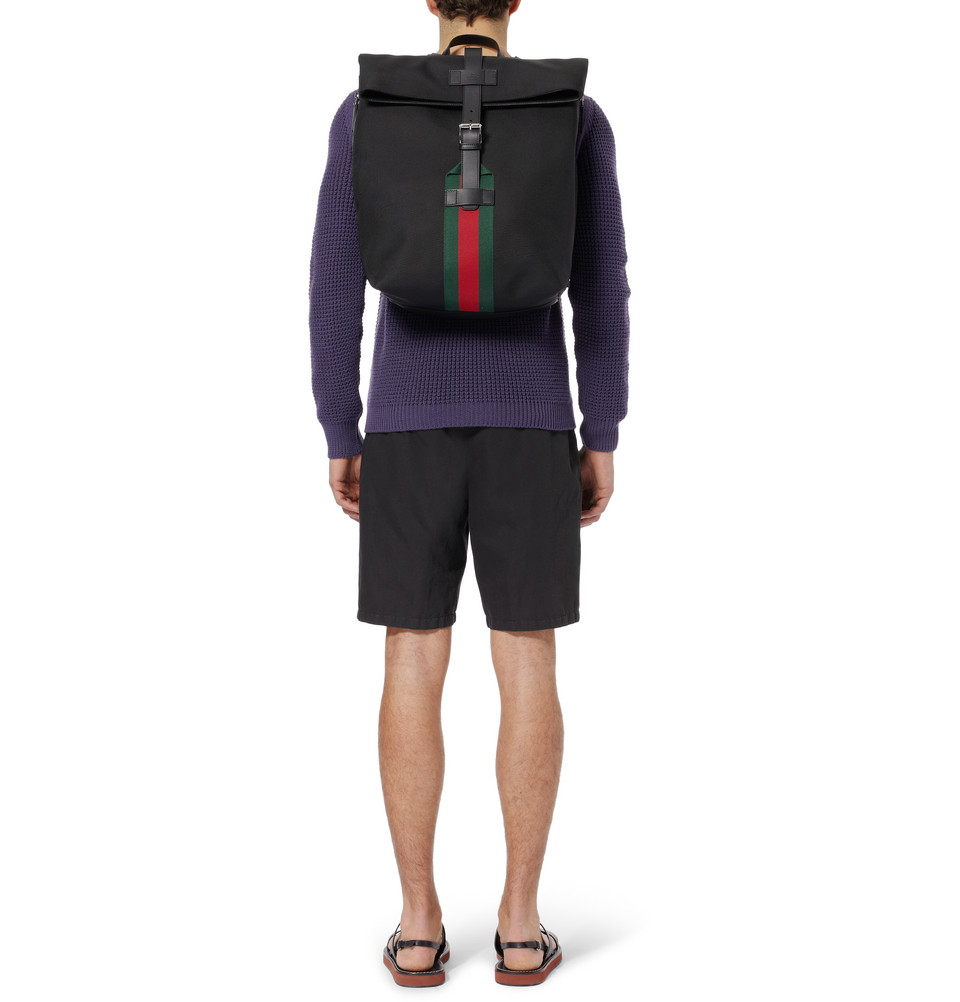 gucci black techno canvas backpack