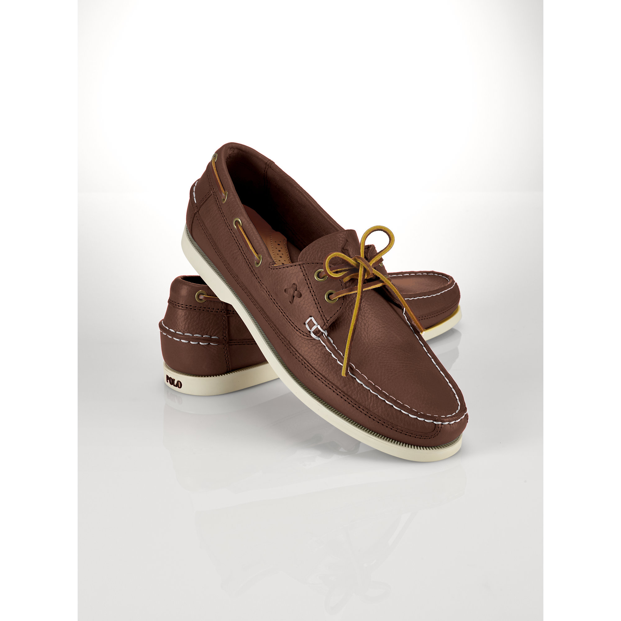 Polo Ralph Lauren merton leather boat shoes in navy | ASOS