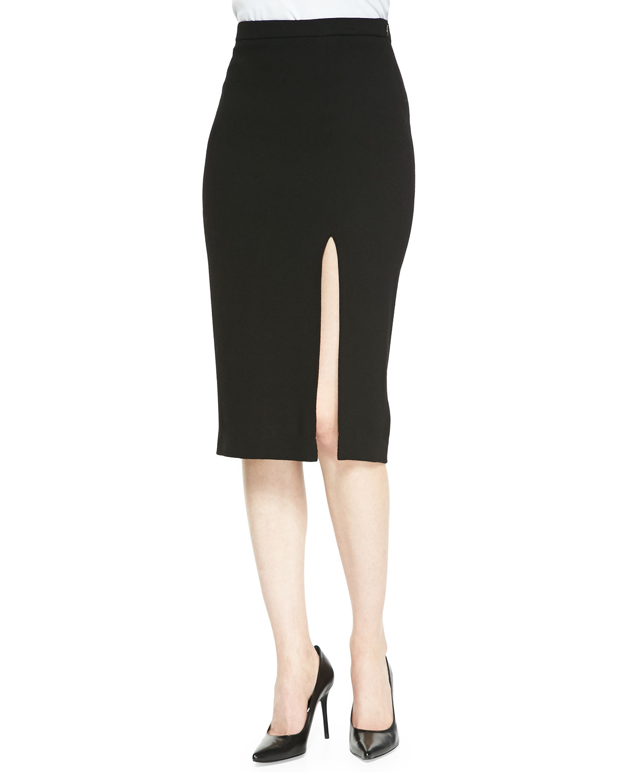 A.l.c. Tonne Pencil Skirt With Front Slit in Black | Lyst