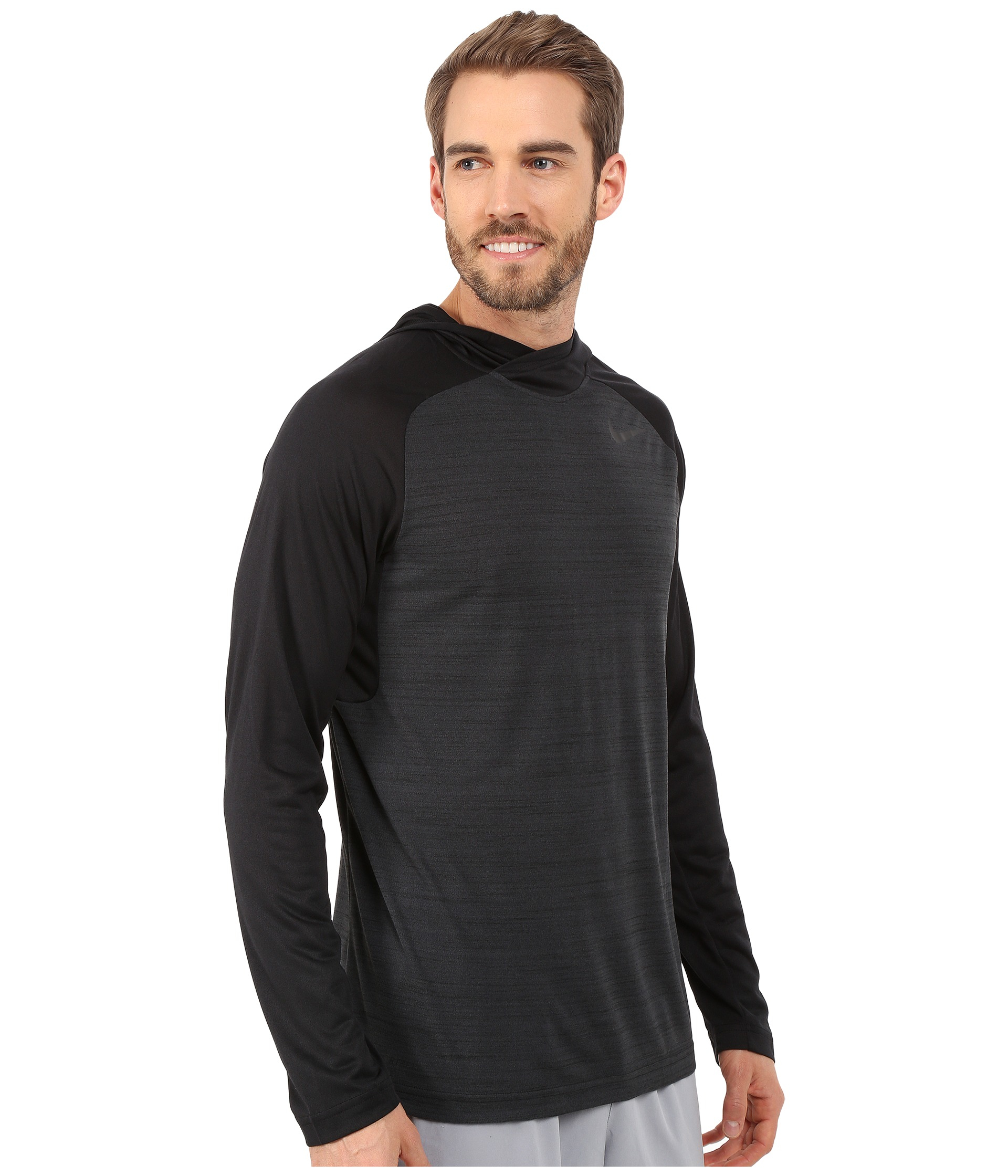 Nike Dri-fit™ Touch Long Sleeve Hoodie in Black for Men | Lyst