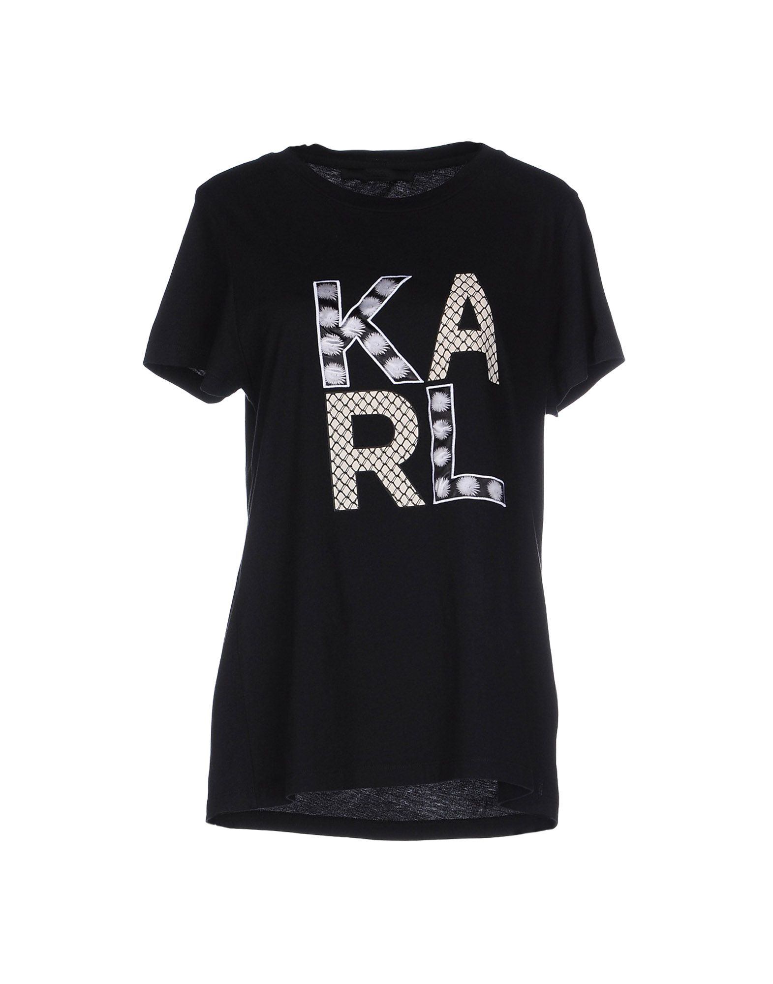 Karl Lagerfeld Cotton Tshirt in Black Lyst