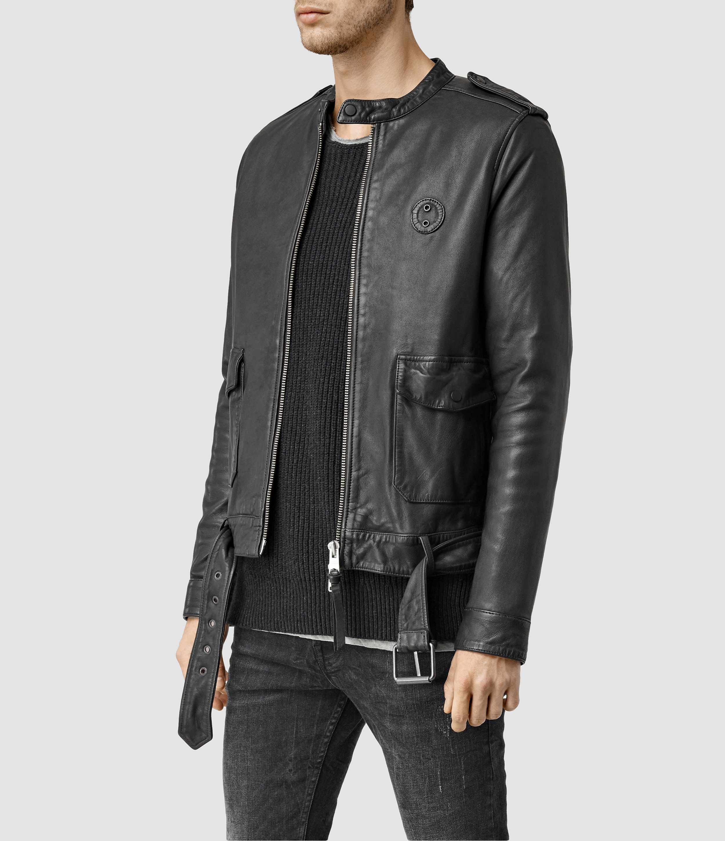 mens allsaints leather jacket