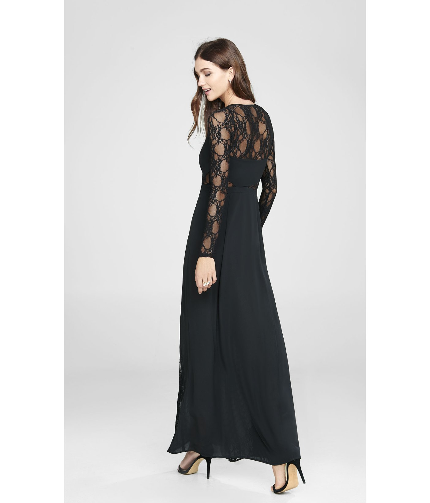 guess black dress long sleeve