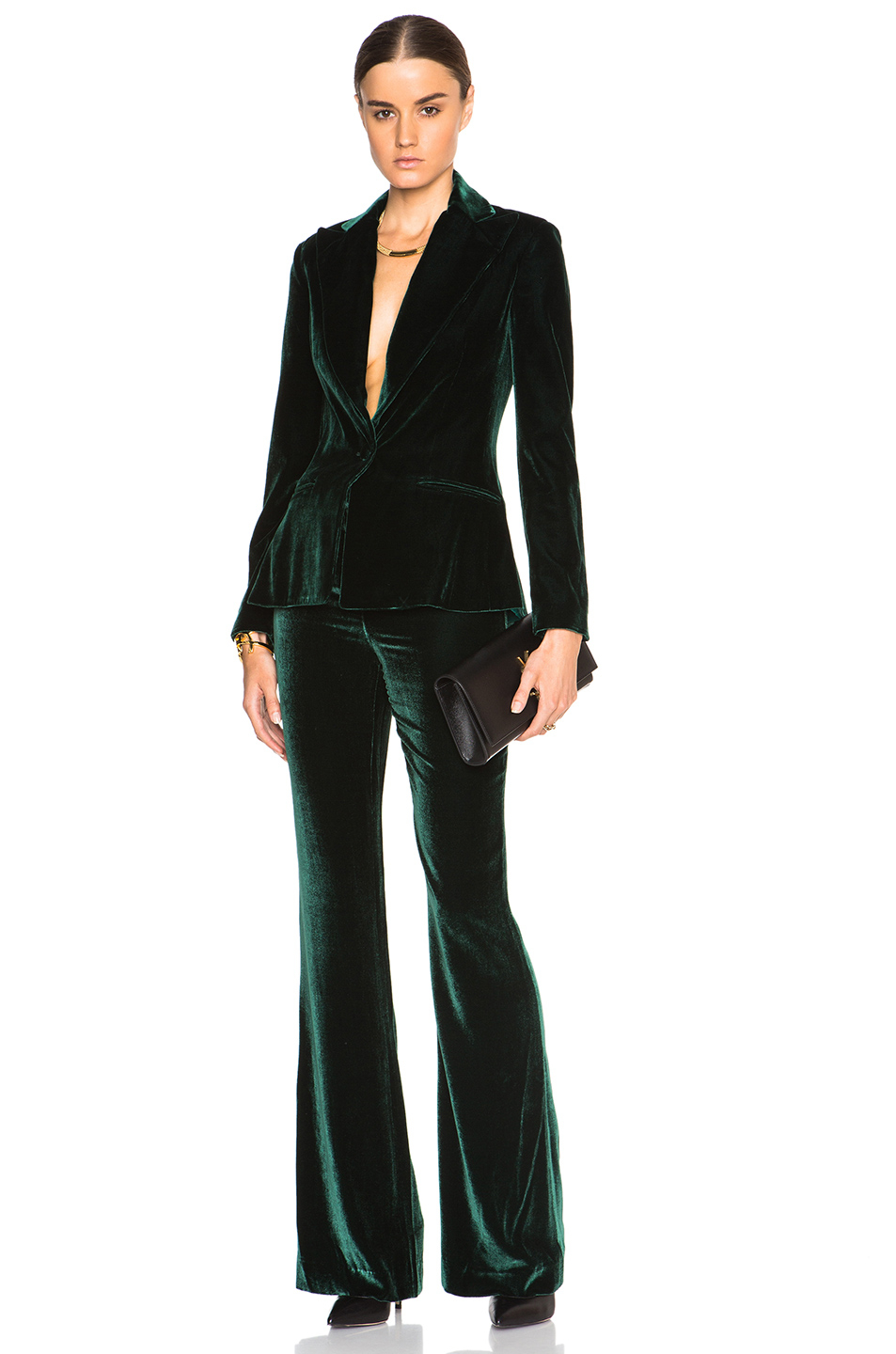 green velvet pantsuit